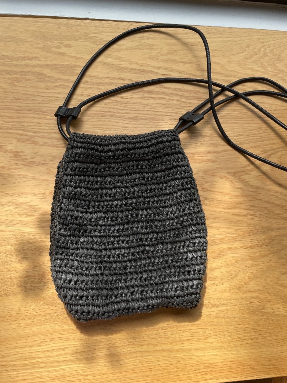 COS jute small shoulder bag all black